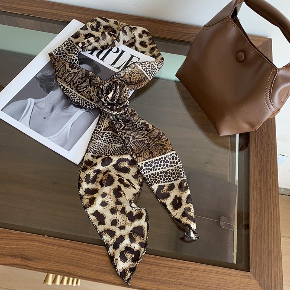 Large Size Long Silk Scarf Summer Hair Band Fashion Long Ribbon Belt Tie  For Women
