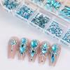 3D Nail Art Rhinestones 12-Grid Super-Shiny Flatback Rhinestones Decorative Nail Art Adhesive Multiple Shapes Diy Nail Designs