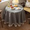 Bohemian Stil Quasten-Tischdecke - Retro Baumwoll-Leinen für Couchtische