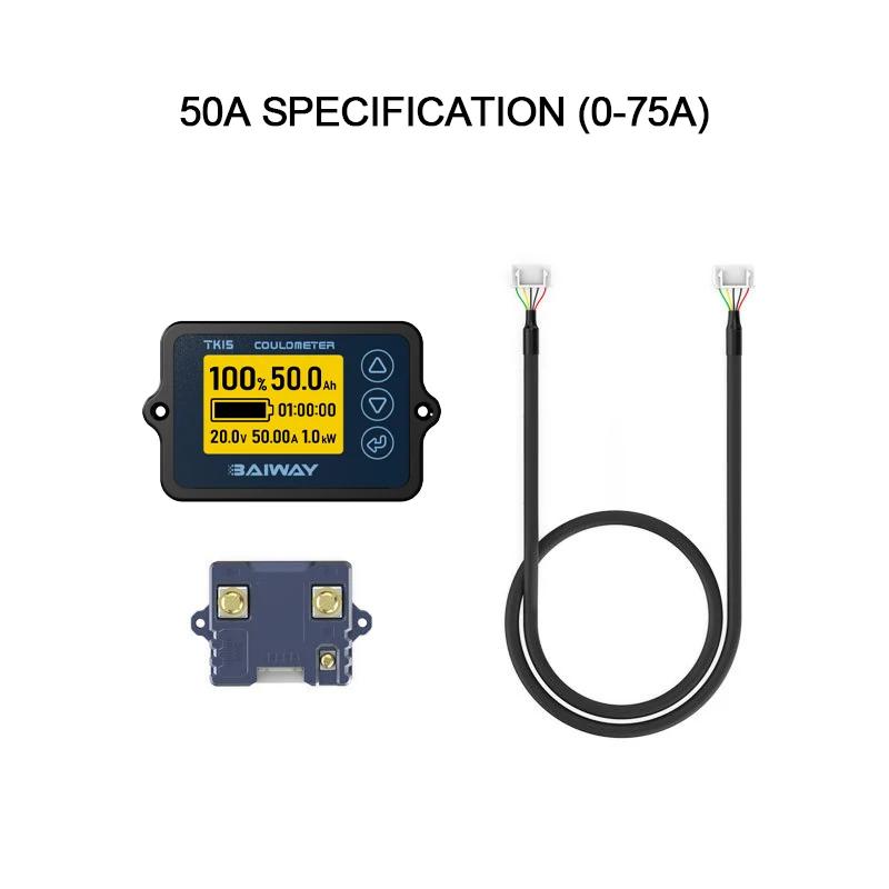 

Кулонометр для аккумулятора TK15 DC8-120V 50A 100A 350A Профессиональный тестер емкости аккумулятора для электровелосипеда/балансира/уборочной машины