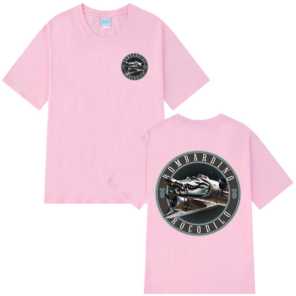 Bombardiro Crocodilo T-shirts Italian Brainrot Funny Meme Crocodile Plane Bomber T-shirt Men Women Cotton Short Sleeve T Shirts