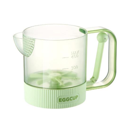 Ręczny trzepak do jajek Kuchenny trzepak do jajek z dziobkiem filtrującym Mieszadło do jajek zapobiegające rozlewaniu Obsługa jedną ręką Kubek do mieszania sosów Winaigrette