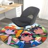 1 szt. Okrągły dywanik Pokémon Pikachu i Przyjaciele - Mata na krzesło z motywem anime, Prezent do biura, Dekoracja sezonowa, Nadaje się do domu, Salonu