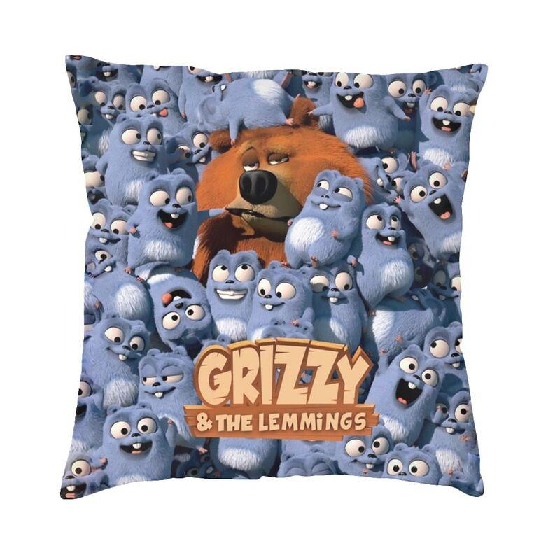 

Grizzy And The Lemmings Holiday Square Pillowcover Home Decor French Anime Cartoon TV Cushions Throw Pillow for Living Room 30x30cm 12x12in