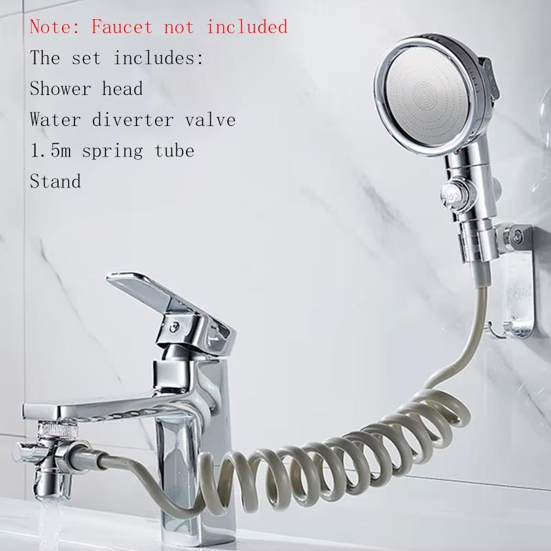 Pressure Boosting Hand Washing Shower Nozzle Group Shower Faucet Washbasin Sink External Shower Extender Bathroom