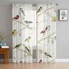 Animal Warbler Bird Tropical Flower Leaf Butterfly Tulle Sheer Curtains Living Room Bedroom Window Curtain Voile Organza Drapes