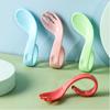 Portable Tableware Sets Antislip Utensils Infant Training Baby Twist Fork Spoon Suit 2Pcs/Set