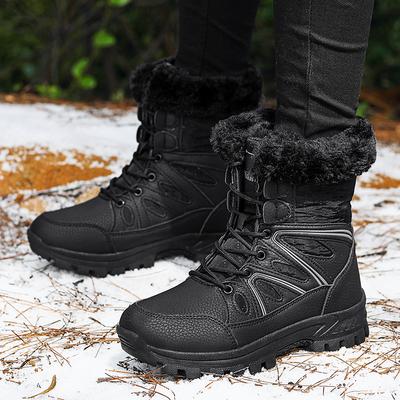 Mode 2024 Winter Reise Freizeit Schneestiefel Damen Plateau Abriebfest Baumwollschuhe Rutschfest Wandern Arbeit Kältefest Damenstiefel