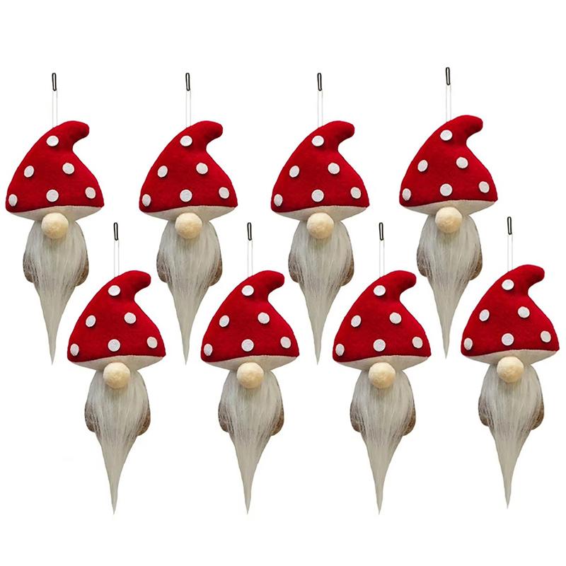 1/4/6PC Red Christmas Tree Tree Hanging Cute Hanging Pendants Party Long Beard Doll Pendants Christmas