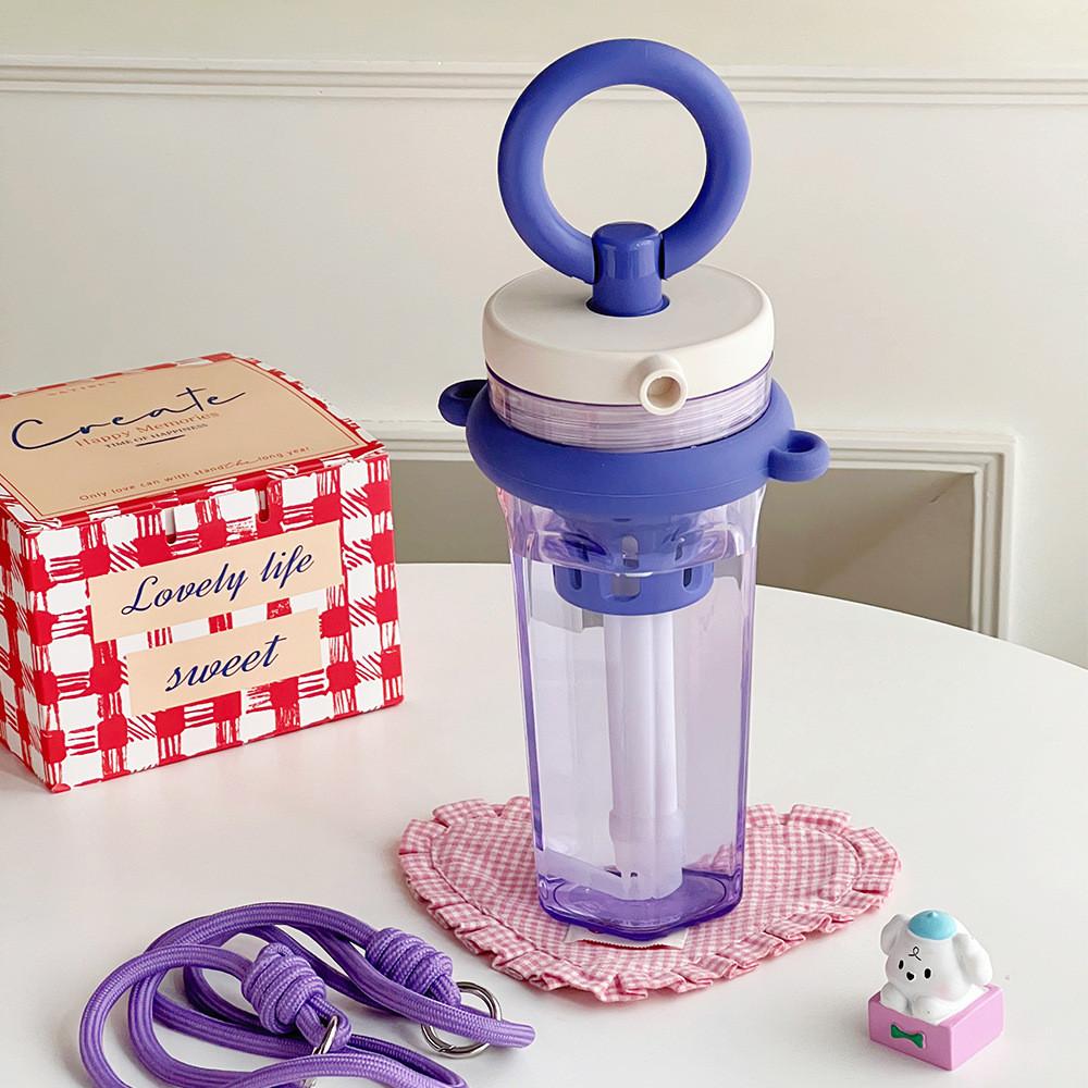 

Modern Minimalist Plastic Water Cup With Straw For Office And Home Use Hydration Blue Purple