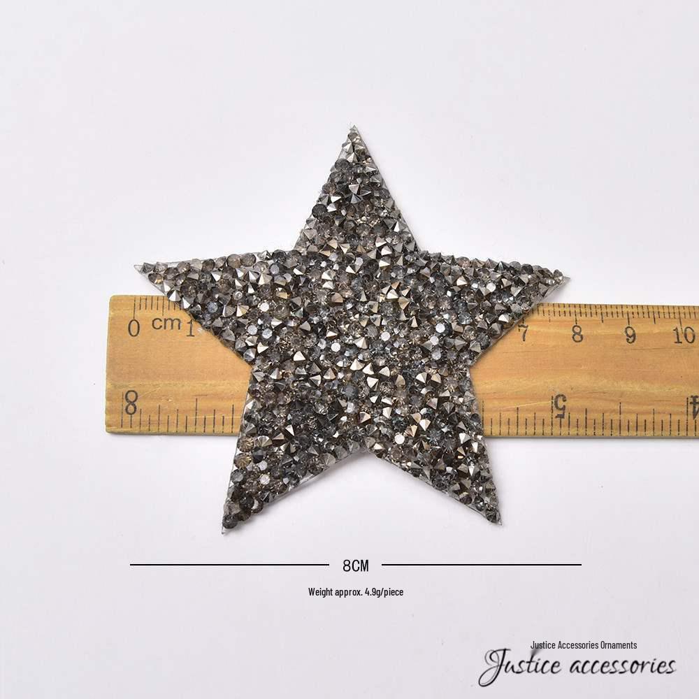 Five-Pointed Star Rhinestone Resin Patch for Shoes and Clothing