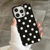 Classic Black White Polka Dot  Phone Case For iPhone 16 17 Pro 15 14 13 12 11 Pro Max 7 8 Plus 16E Shockproof Soft Cover