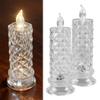 2Pcs Rose Projection Crystal LED Candle Light Flameless Electric Candles  Party Decoration