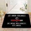 German Text Humorous Doormat "Doorbell Processing Request", Ultra Soft Flannel Non-Slip Fade-Resistant Rug for Multi-Room Decor