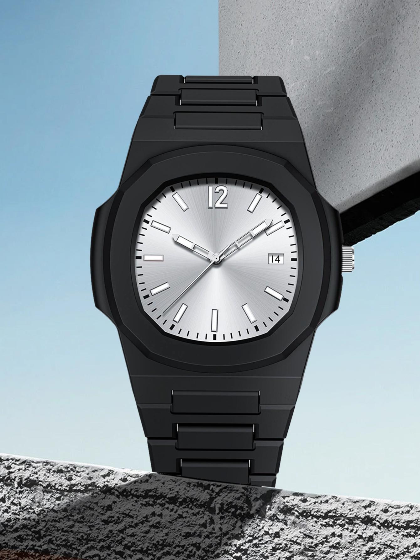 

Mens new fashion watch with calendar display,multi-functional simple dialquartz watchgift box for men серебряный