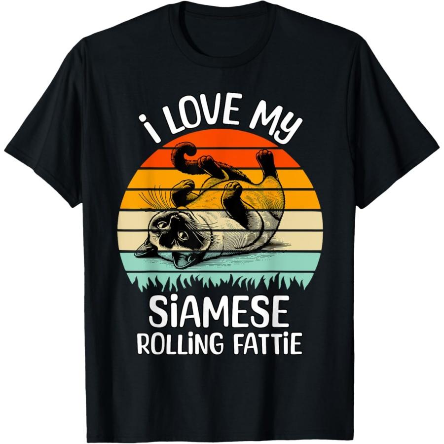Siamese Cat Rolling Fattie Siamese Cat Men Women T-Shirt XXXXXL чёрный