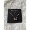 Used COACH Necklace C Logo Rose Gold