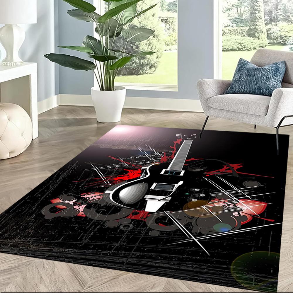 Guitar Art Abstract Floor Mats for Living Room, Bedroom and Room Decoration Are Suitable for Gifts.