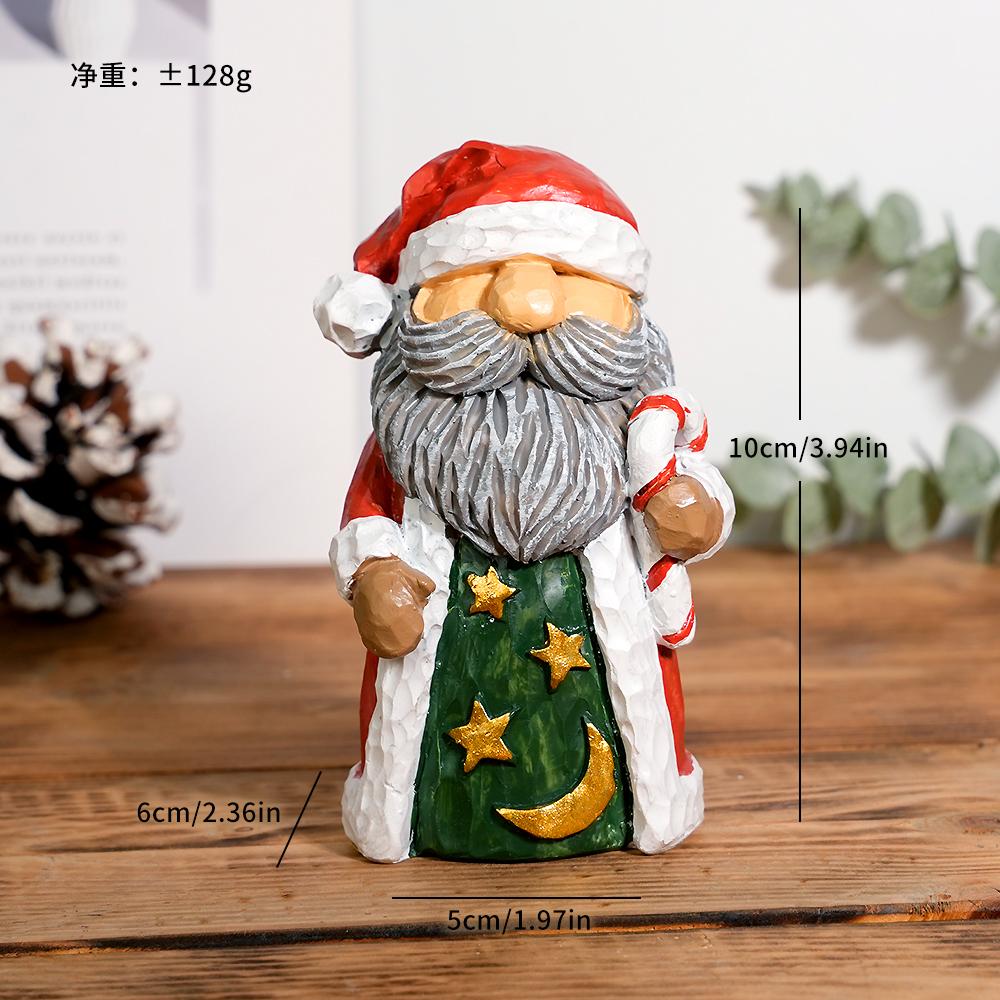 1 Piece Santa Claus Resin Sculpture Ornament - Holiday-Themed Home Decoration