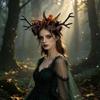 Christmas Antler Headband Costume Flower Hair Accessory for Dance Shows Holiday Halloween Parties and Photos