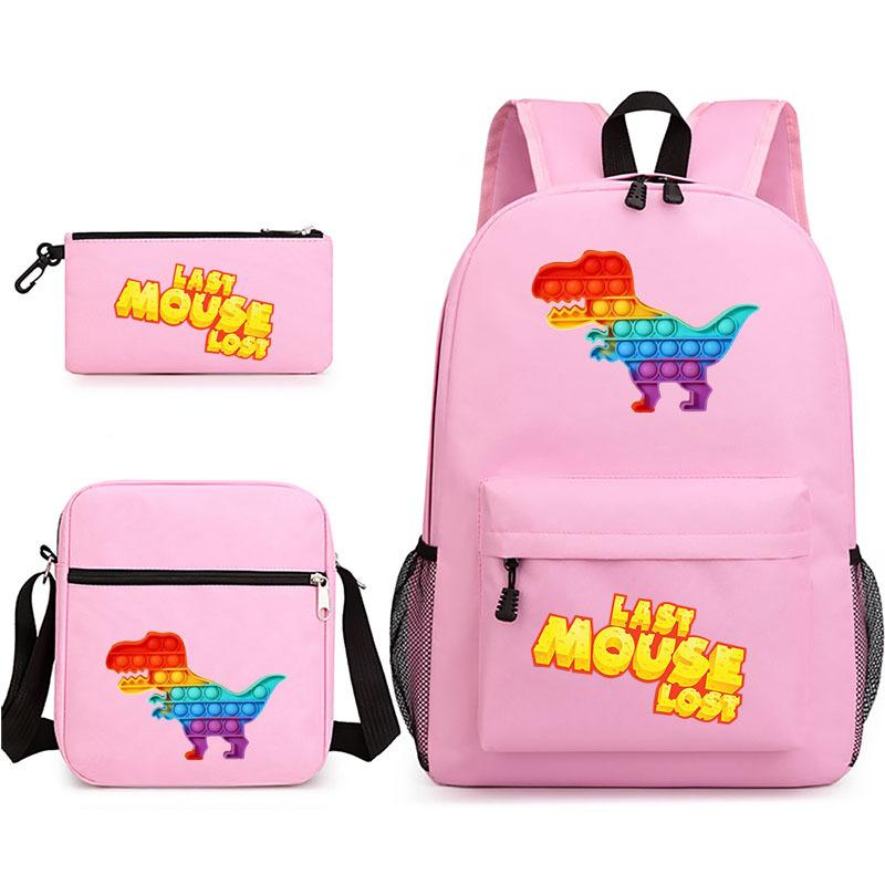 3-delige Schoolrugzakset voor Studenten Grote Capaciteit Oxford Stof Schooltas met Schouderband en Etui 3-piece set
