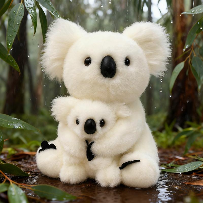 28cm Mother And Child Koalas Plush Toys Exquisite Realistic Simulation Animal Dolls Cute Desktop Decorative Item Gift For Friend