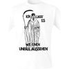 Men's Funny Grim Reaper T-Shirt - Vintage Gothic German Quote "Ich Lass' Es Wie Ein Unfall Aussehen" Tee, Loose Fit Casual Short Sleeve Shirt