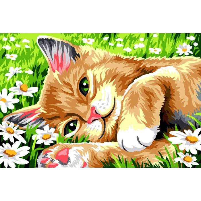 Canevas SEG Couché dans l'Herbe 60 x 40 cm