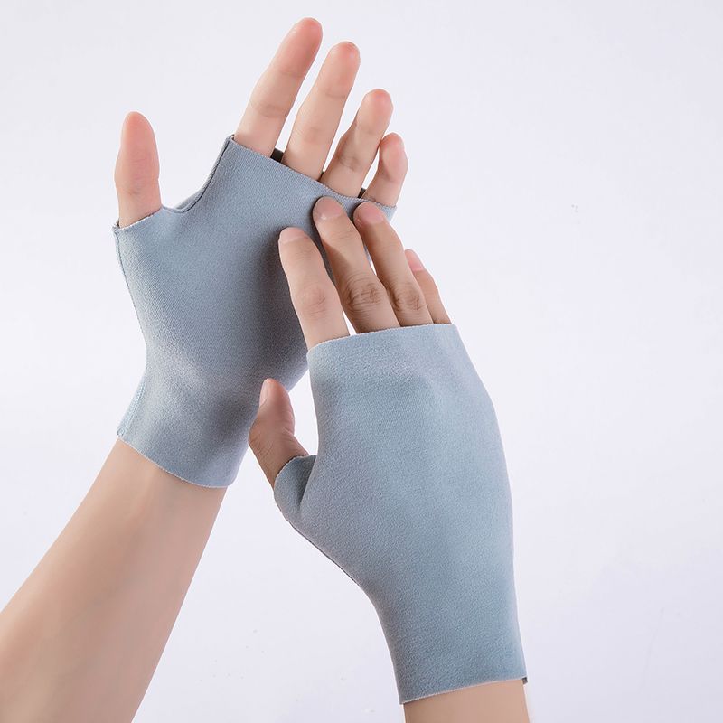 

Dralon Half Finger Gloves Men and Women Autumn and Winter Self-Heating Fleece-lined Warm Wrist Protection Open Finger Gloves Student Typing Short Sky Blue (Women s Choice M, Men s Choice L) M