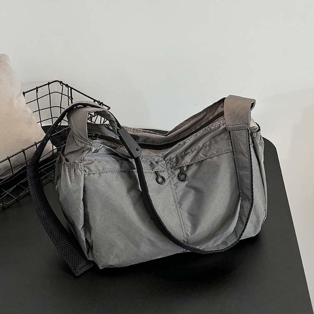 

Сумка кроссбоди мужская из ткани Оксфорд, большой вместимости, гладкий уличный дорожный кошелек, минималистичная многофункциональная водонепроницаемая сумка через плечо серый