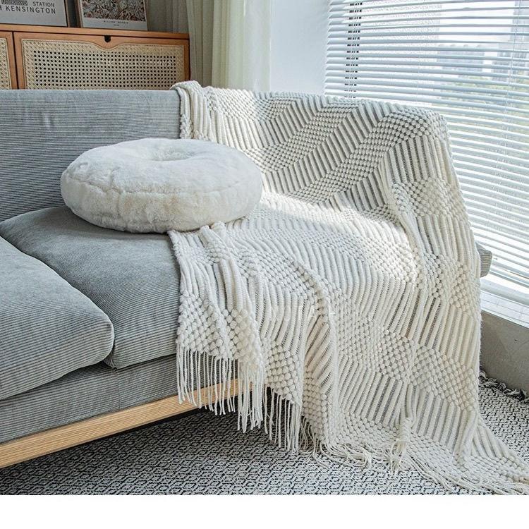 G5Zins Nordic Luxury Wool Blanket Shawl - Light Air Conditioning Throw, Sofa & Office Nap Cape.