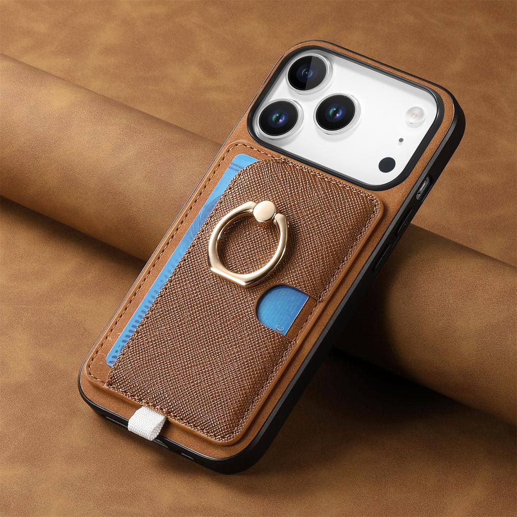 2 in1 Detachable Side Card Solt Wallet Ring Holder Leather Case For iPhone 17 Pro Max 16 Plus 15 14 13 12 11 17air Stand Cover