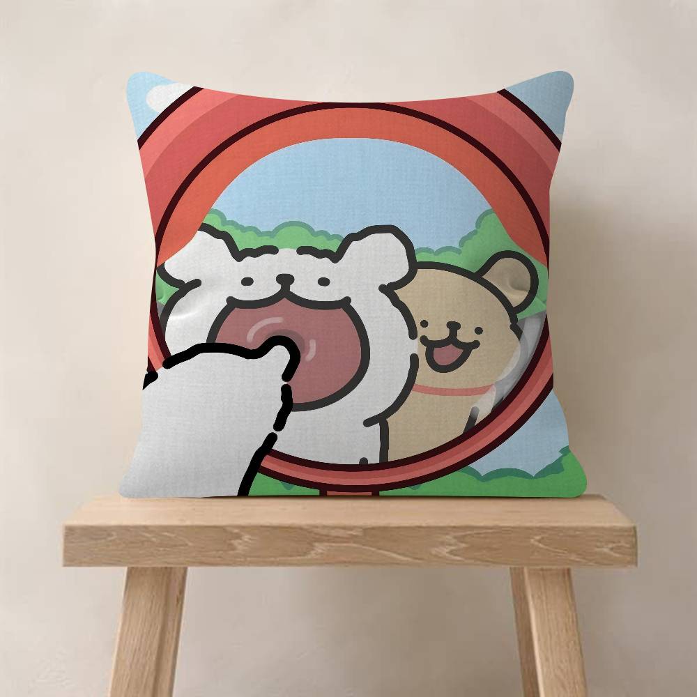 Line P-Puppys Cute Dog Cushion Cover 30X50 Polyester Sofa Cushions Decorative Throw Pillows Home Decoration Pillowcover