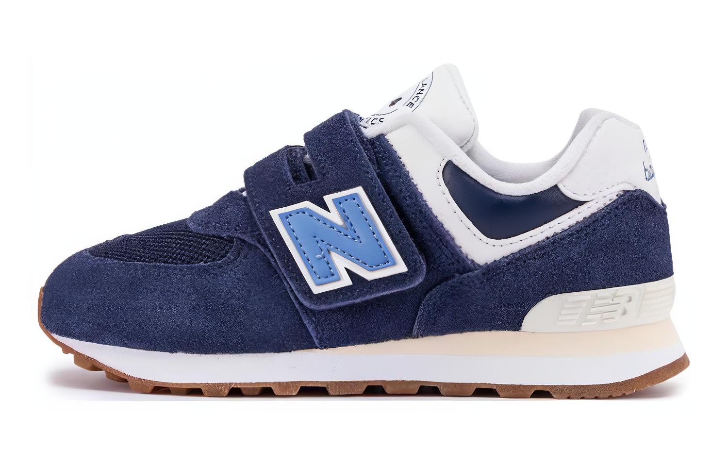 New Balance износостойкие дышащие низкие детские lifestyle кроссовки темно-синие Детские PV574CU1 32.5