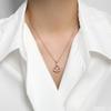 18K Fan Pendant Beating Heart Necklace Qixi Festival Valentine'S Day Gift Girlfriend Cold Wind Smart Small Skirt Necklace
