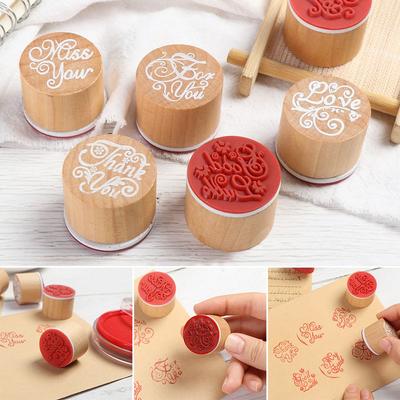 Supplies Daily Planner Decor Blessing Greeting Words Wooden Rubber Stamp Letter Stamp Scrapbooking