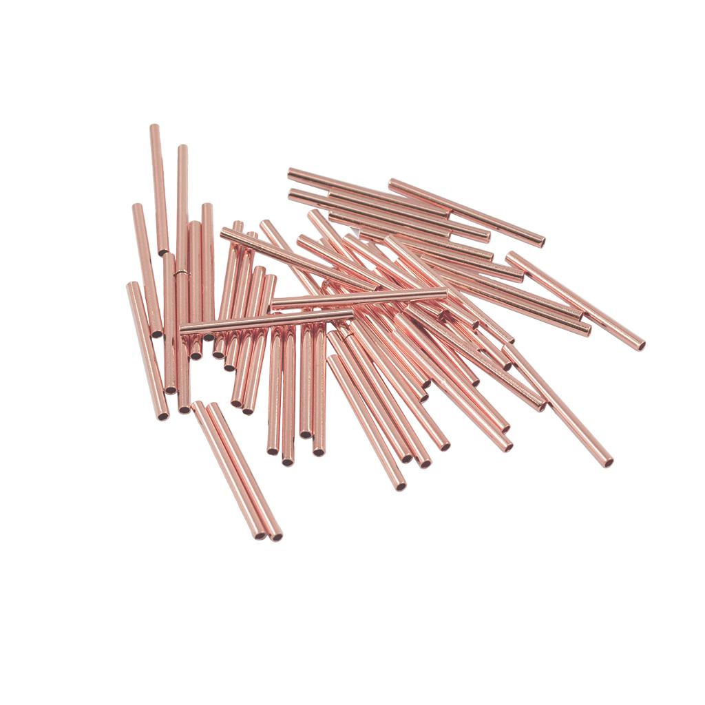 100 Piece Tubes Spacer Metal Beads Tube for Bracelet Necklace