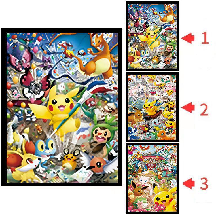 Hello Kitty & One Piece 3D Lentikulärt Pokemon-affisch