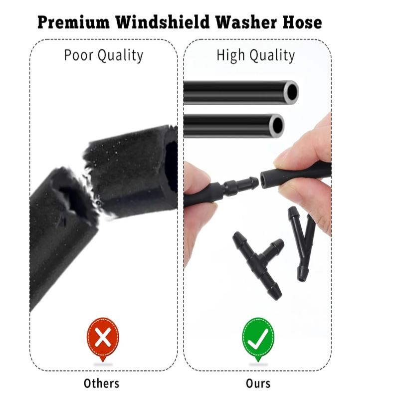 Windshield Wiper Washer Nozzle Hose With Connector Kit T Y I 3 Types Joint Windscreen Spray Jet Water Hose Fluid Tube Joiner