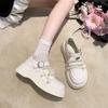 Platform Mary Jane small leather shoes spring and autumn new bow pearl French retro with skirt jk single shoes