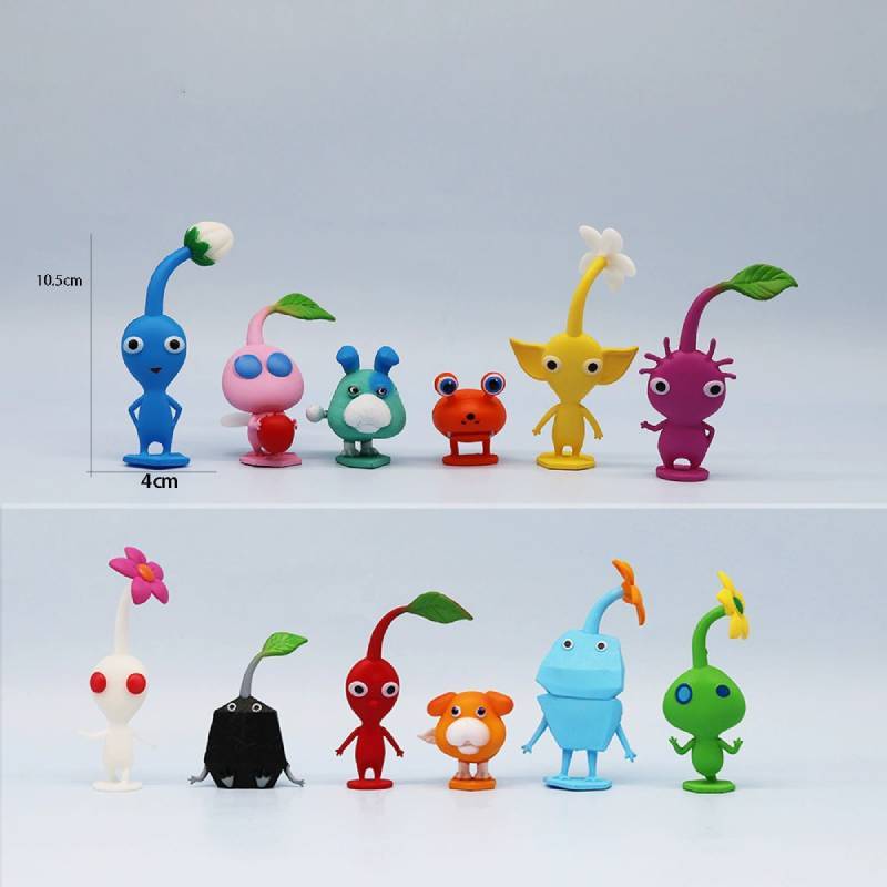 Pikmin Verzamelfiguren Set van PVC voor Gamefans Met Displaystandaard