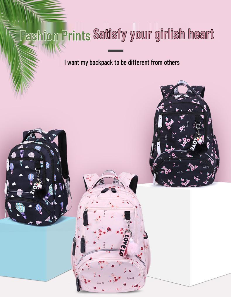 Women's Korean Style Large Capacity Multi-Layer Backpack - Lightweight, Printed, Double Shoulder Bag for Students