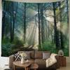 Forest River Tapestry Green Natural Landscape Tapestry Wall Hanging Decoration Living Room Bedroom Decorative Tapestry