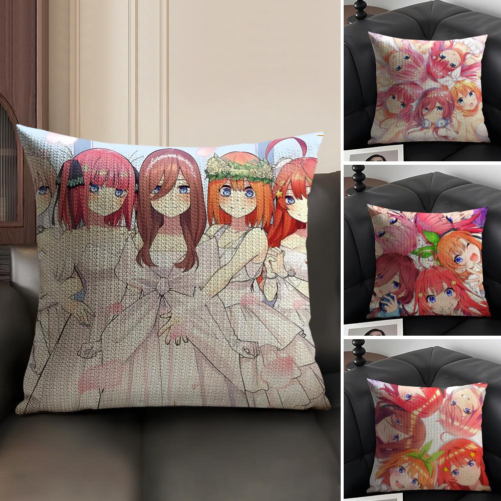 T-The Quintessential Quintuplets Anime Pillow Case Pattern Printed Pillowcase For Living Room Sofa Cushion Cover & Bedroom Decor
