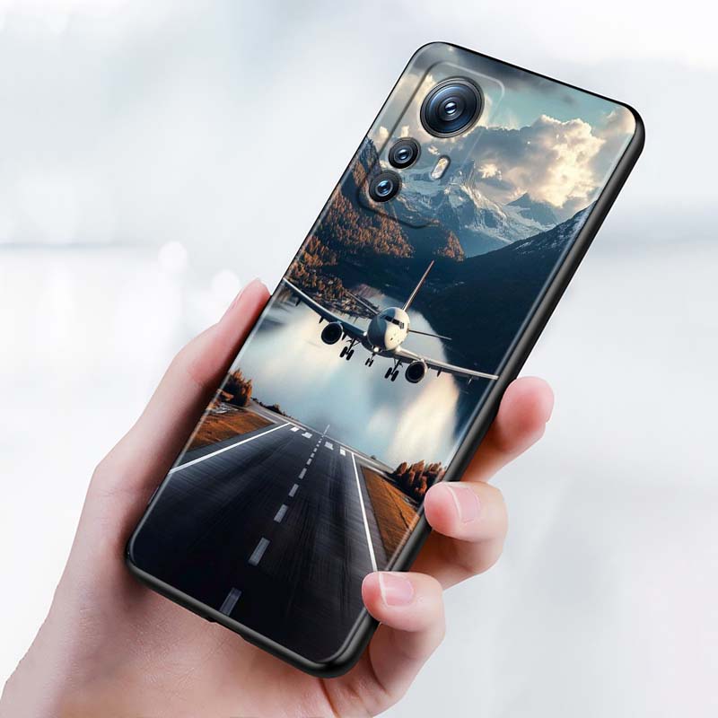 Fashion airplane pattern Phone Case For Xiaomi Mi 15 14 13 13T 12 12T 12S 11 11i 11T Pro Ultra Lite 5G Black Soft