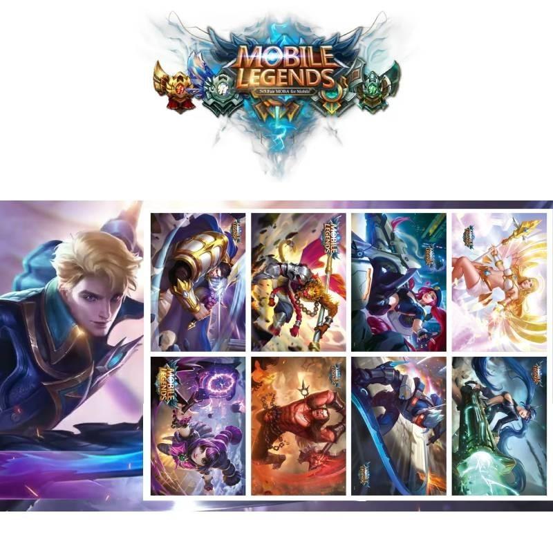 8pcs Legends Mobile Poster Copperplate Paper Home Collection Decoration Fans