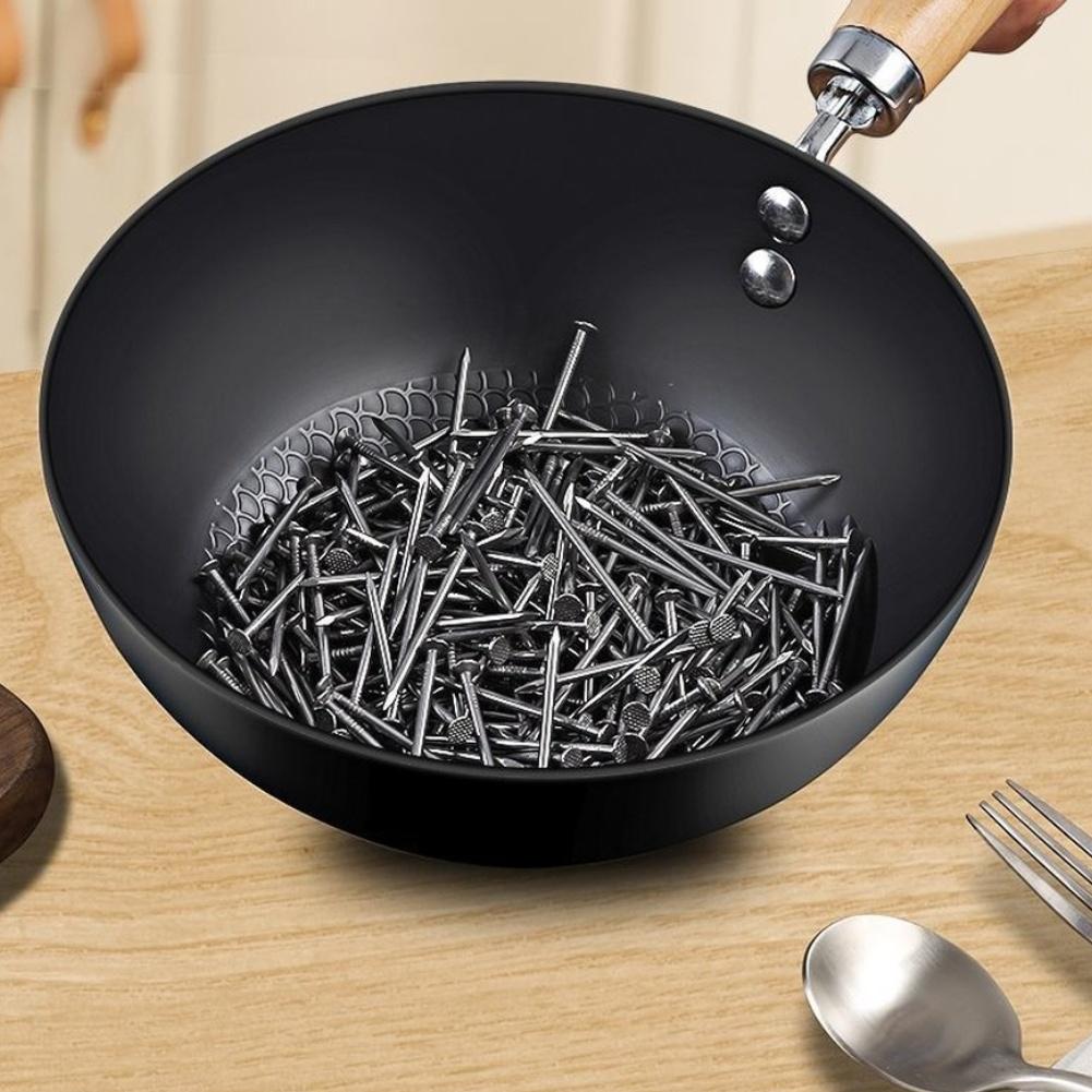 Cast Iron Wok for Single Serving - Compatible with Induction Cooker Gas Stove Electric Ceramic Hob - 20 7.5 17cm To 28 8.7 17cm