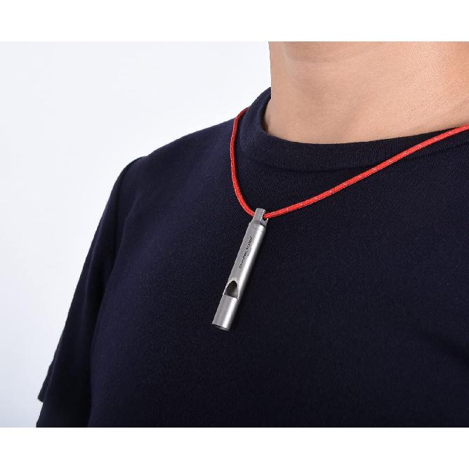 Boundless Voyage Titanium Whistle Emergency Survival Safety Whistles with Lanyard Loud for Outdoor Camping Hiking Coaches Training Sports Keychain