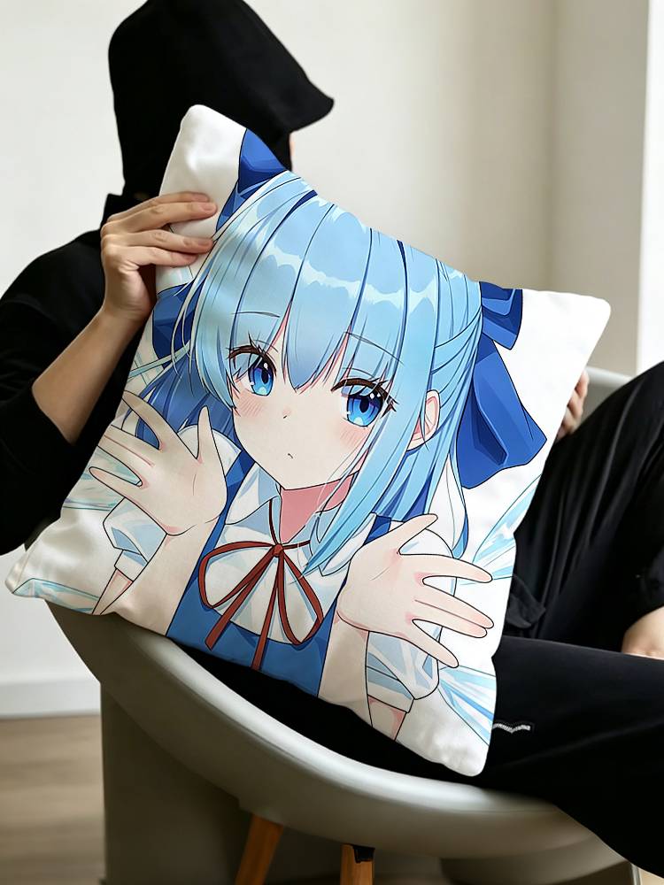 Cute Touhou Project Ccirno Pillow Case Pattern Printed Pillowcase For Living Room Sofa Cushion Cover