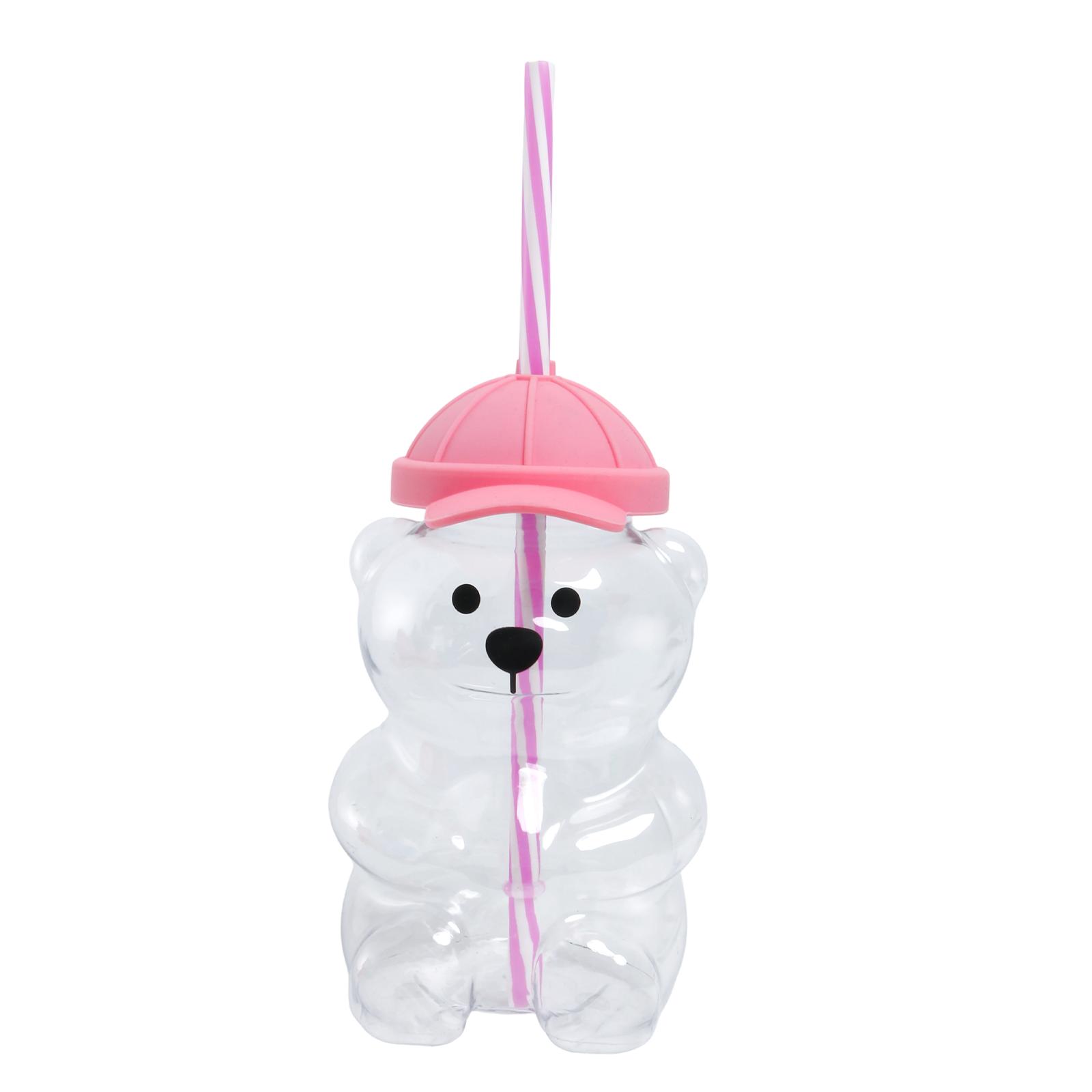

Bear Straw Cup Cute Bear Glass Cup Household Juice & Beverage Cup One Size